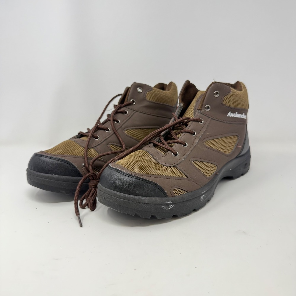 Avalanche Mens Hiking Boots Brown Olive Green Mesh AV85938 Size 10.5